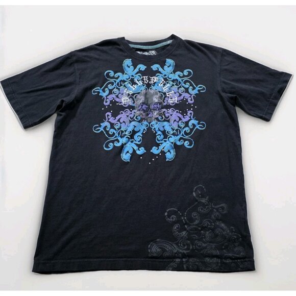 Vtg Pelle Pelle T Shirt Mens XL Black SS Skull Graphic Print Cotton Grunge Y2K - Picture 8 of 12